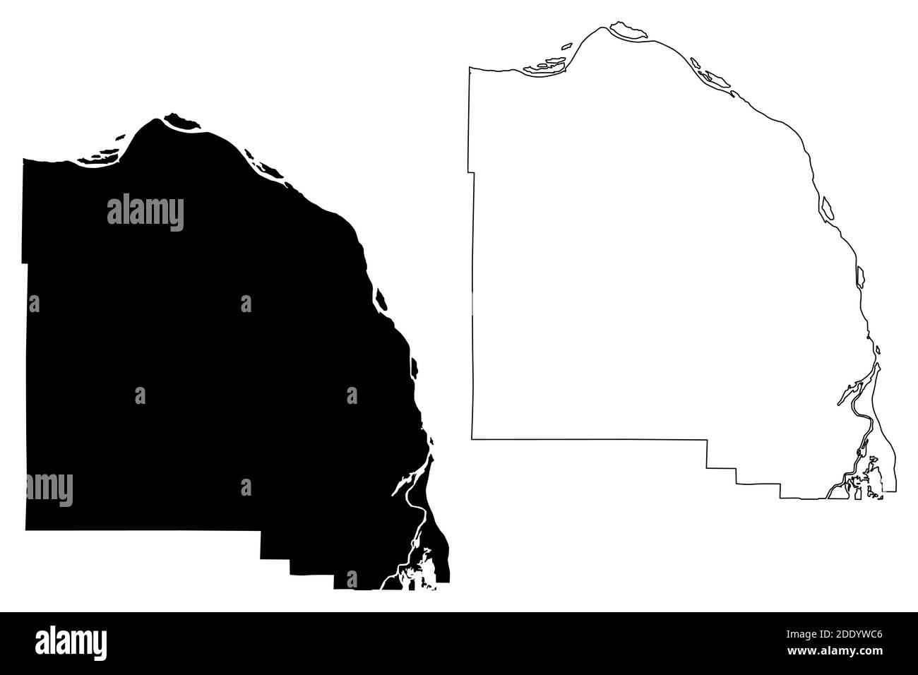 Columbia County, Oregon state (Stati Uniti, Stati Uniti d'America, Stati Uniti, Stati Uniti, Stati Uniti) mappa vettoriale, schizzo scrimolo Columbia mappa Illustrazione Vettoriale