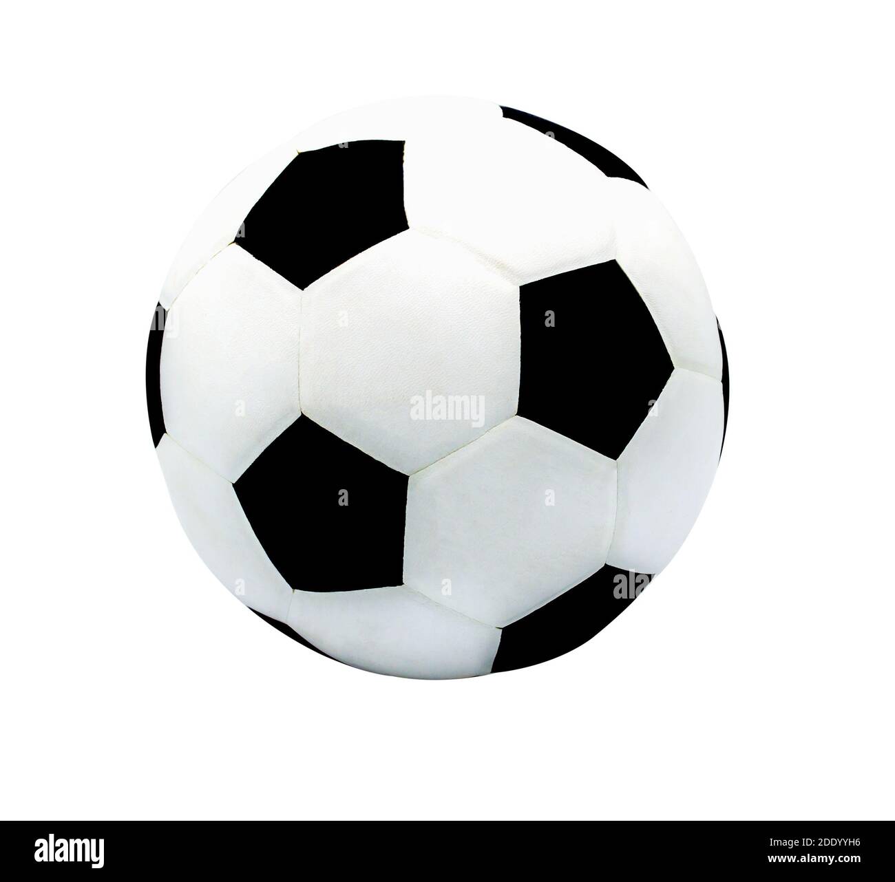 pallone da calcio isolato su bianco con percorso di ritaglio Foto Stock