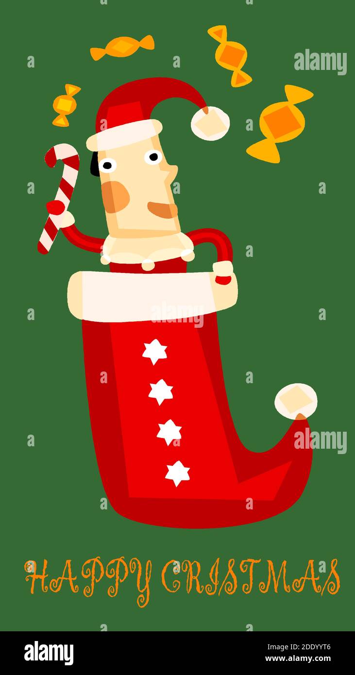 illustrazione di design festivo, in attesa di santa Illustrazione Vettoriale