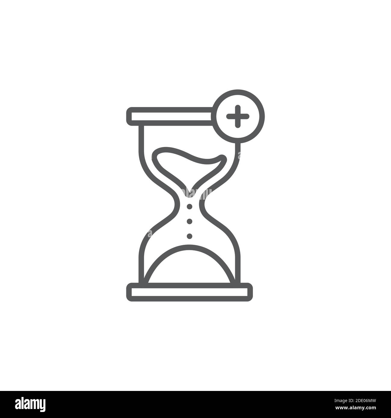 Ora extra, colore tempo extra, linea, segno vettoriale contorno, pittogramma stile lineare isolato su bianco. Simbolo, illustrazione del logo Illustrazione Vettoriale