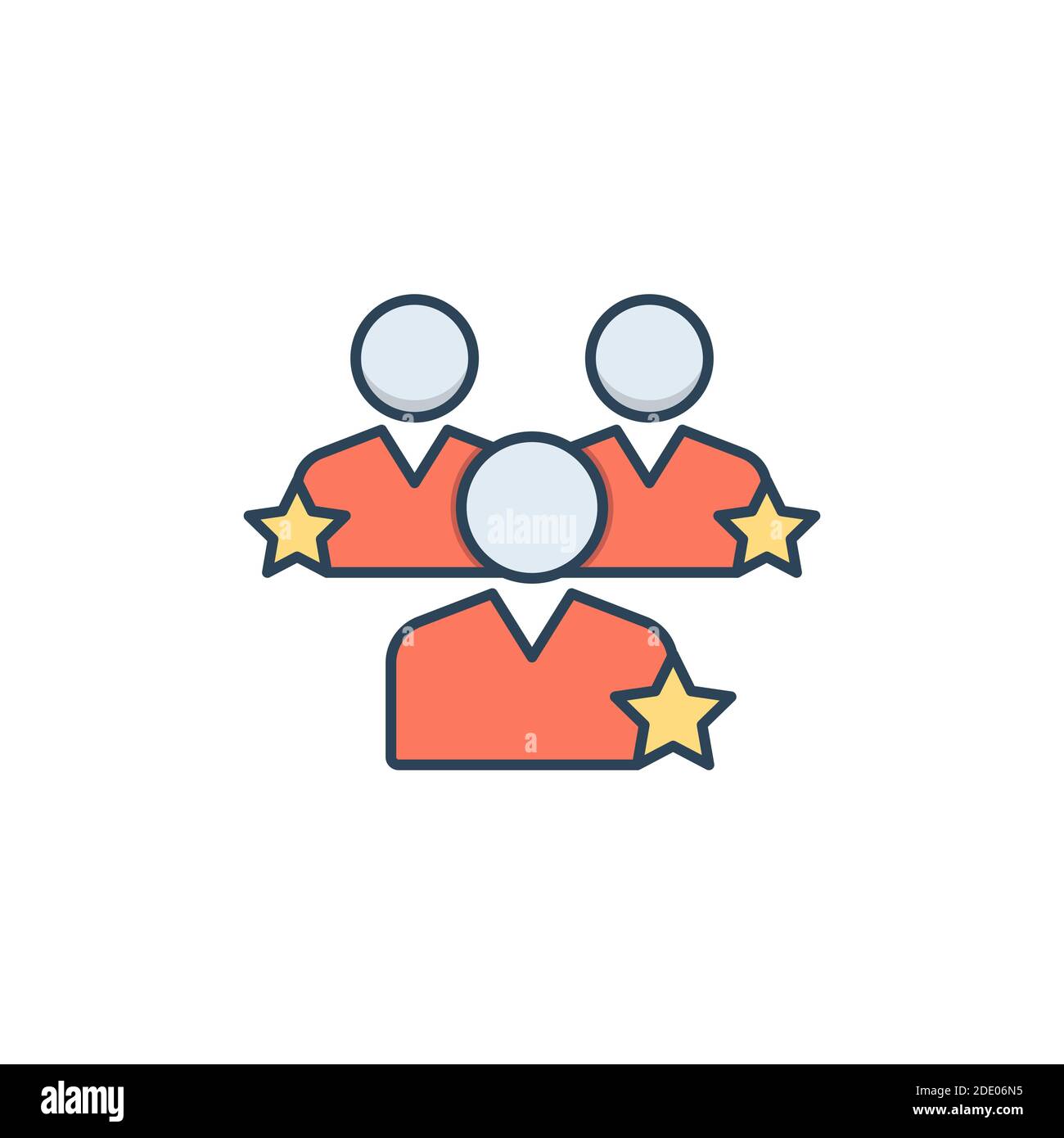 concetto di competenza colore, linea, contorno vettore segno, stile lineare pittogramma isolato su bianco. Simbolo, illustrazione del logo. Illustrazione Vettoriale