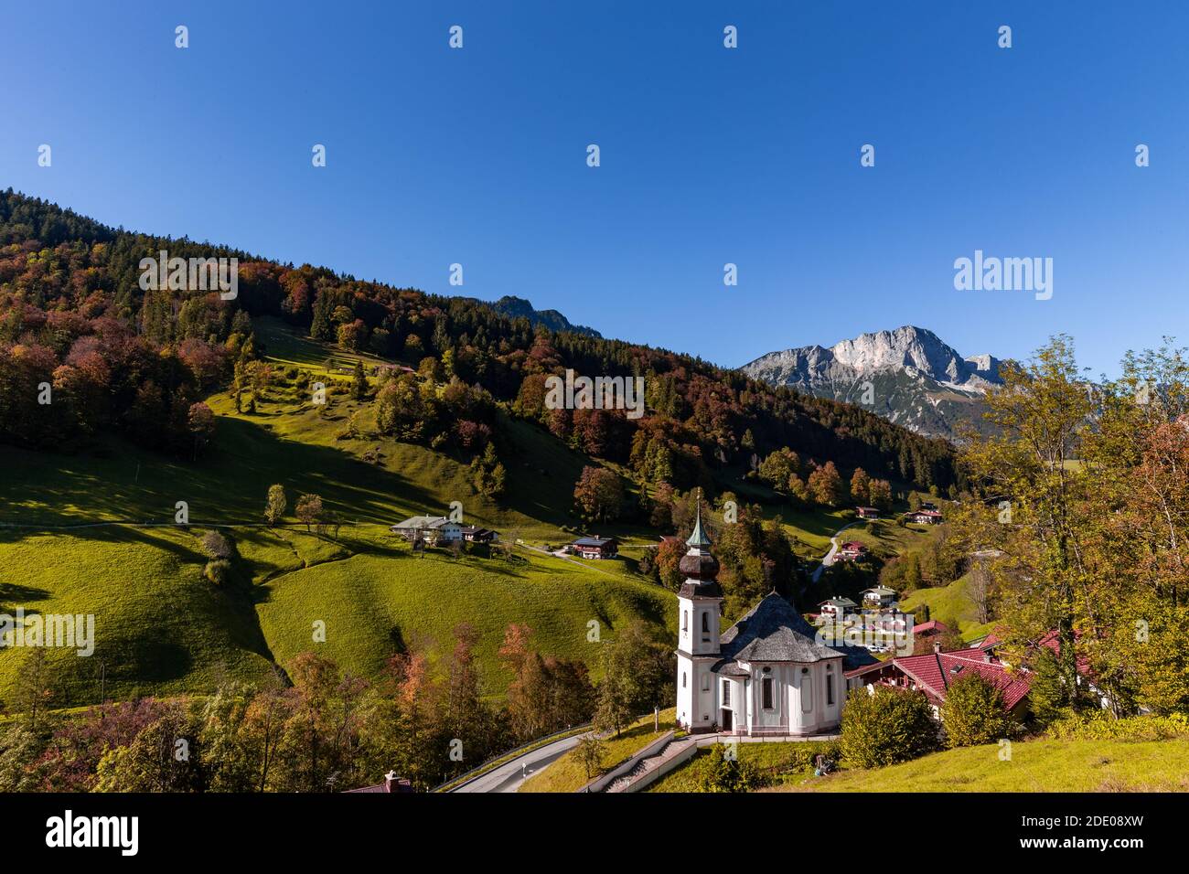 Pellegrinaggio Chiesa Maria Gern vicino Berchtesgaden in Berchtesgadener Land, Baviera, Germania. Foto Stock