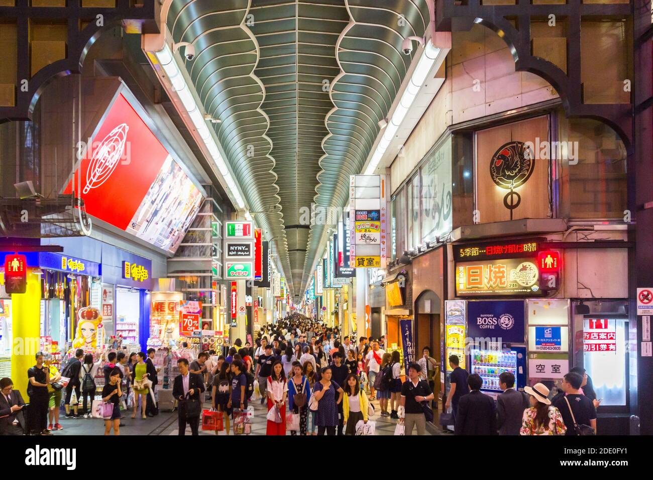 Notte a Dotonbori a Osaka, Giappone Foto Stock