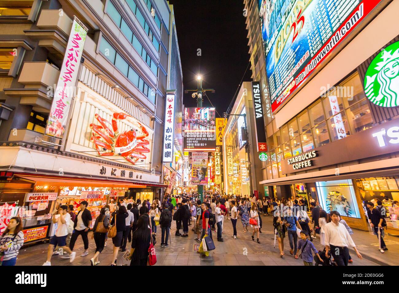 Notte a Dotonbori a Osaka, Giappone Foto Stock