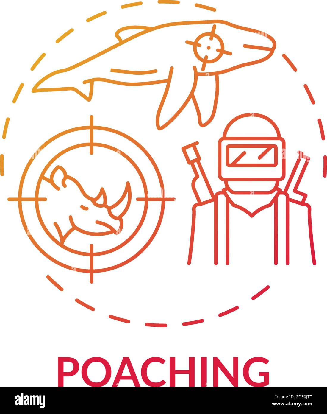 Icona del concetto di gradiente rosso di brocciatura Illustrazione Vettoriale