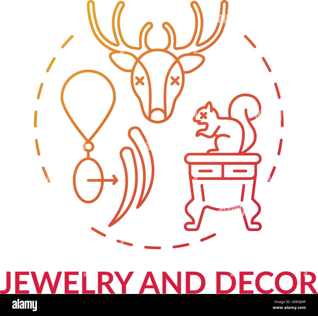 Gioielli e decorazioni rosso gradiente concetto icona Illustrazione Vettoriale