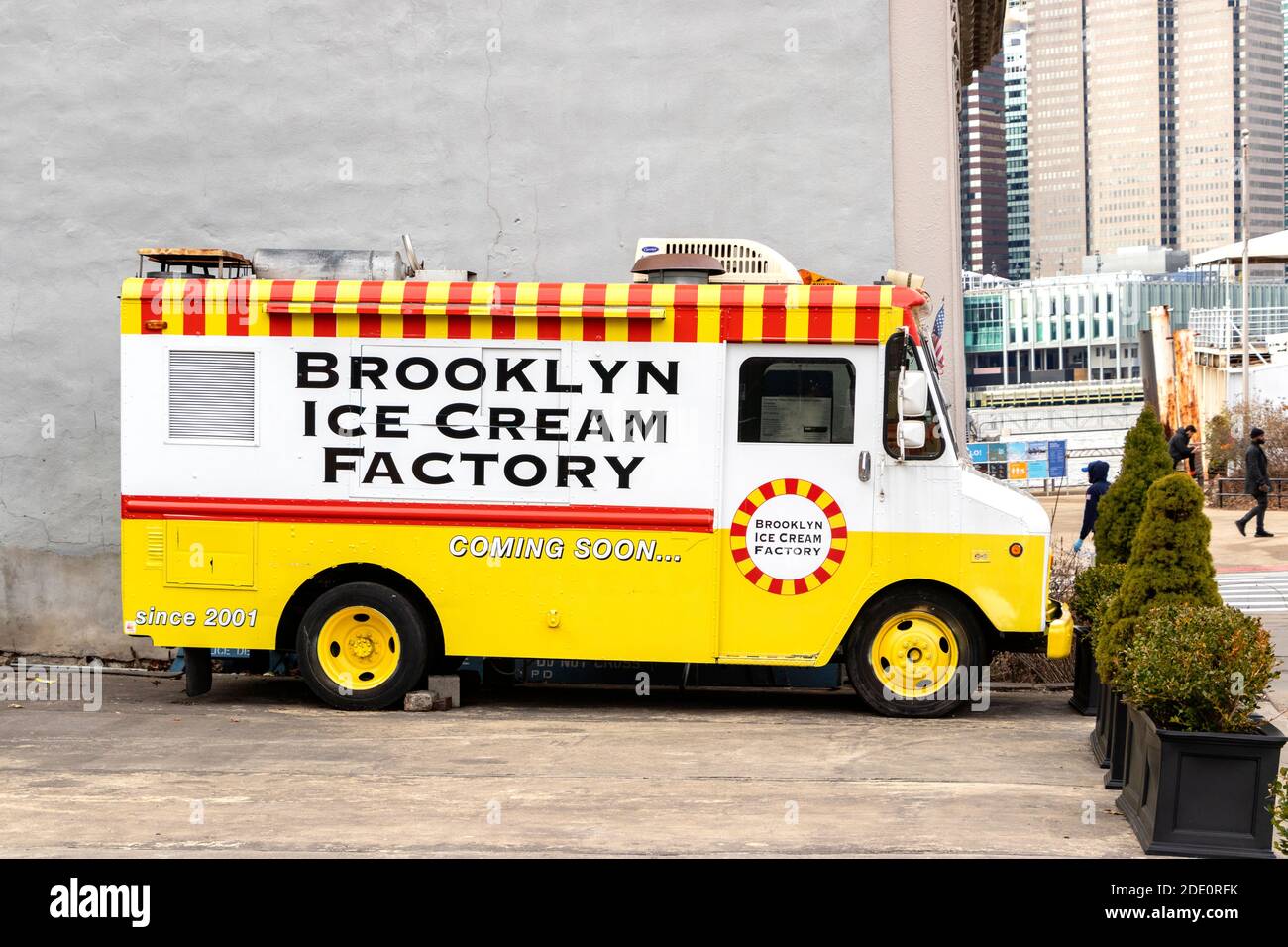 Furgone d'epoca per la gelateria brooklyn a New York Foto Stock