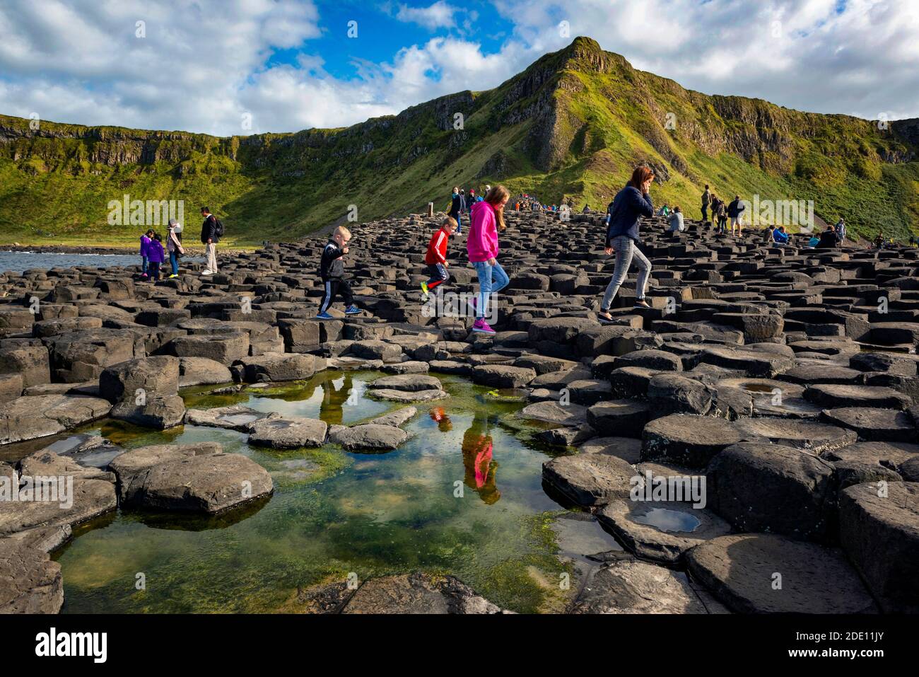 Sito patrimonio dell'umanità dell'UNESCO, Giants Causeway, North Coast, County Antrim, Irlanda del Nord Foto Stock