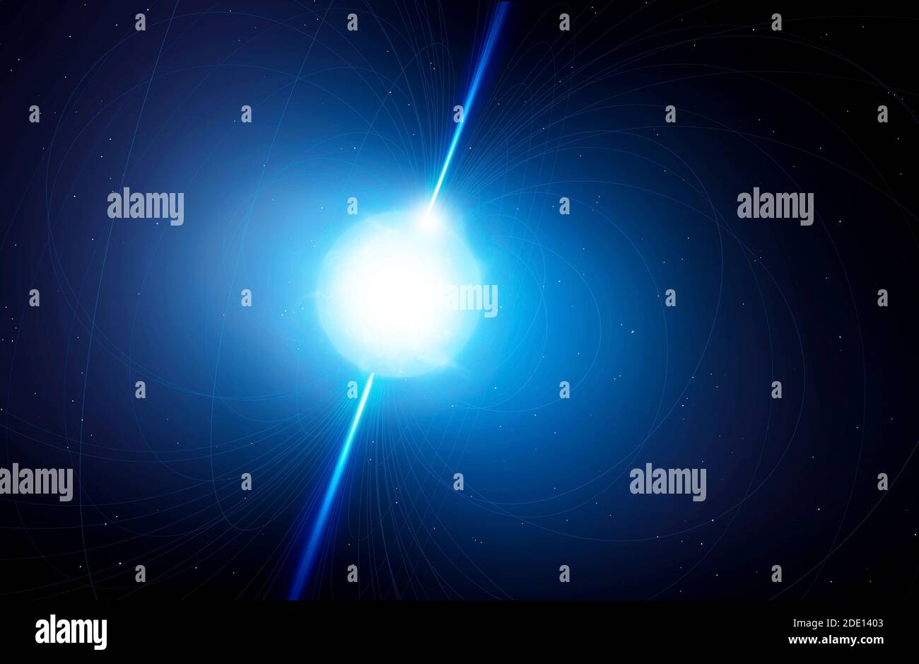 Illustrazione di una pulsar Foto Stock