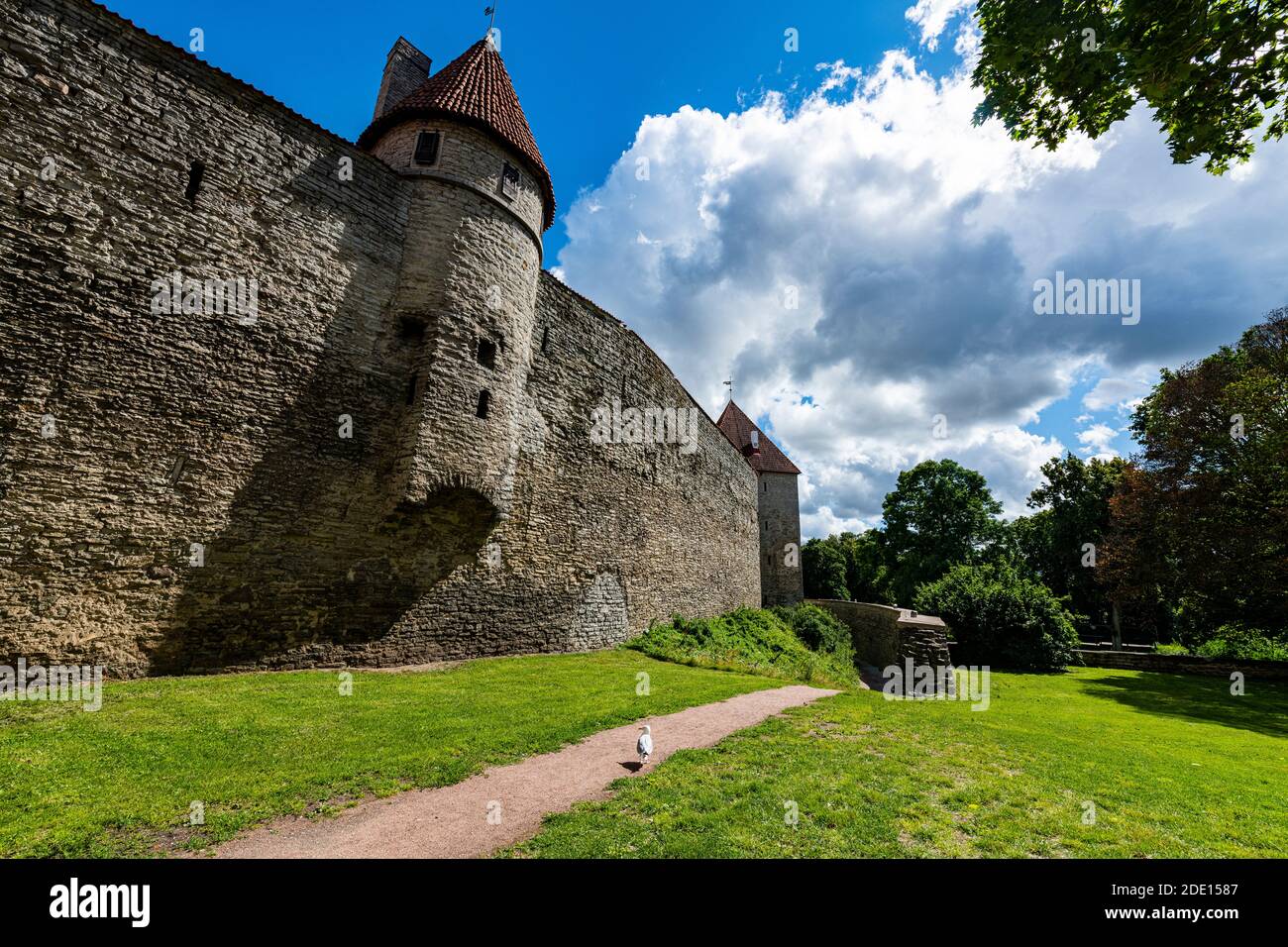 Mura cittadine di Tallinn, patrimonio dell'umanità dell'UNESCO, Estonia, Europa Foto Stock