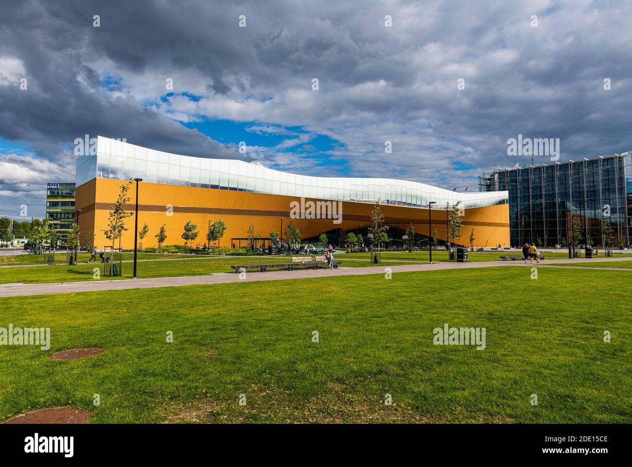 Biblioteca Centrale Oodi, Helsinki, Finlandia, Europa Foto Stock