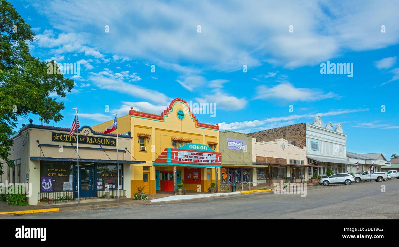 Texas Hill Country, Mason, centro, Municipio, Teatro Odeon costruito nel 1928 Foto Stock