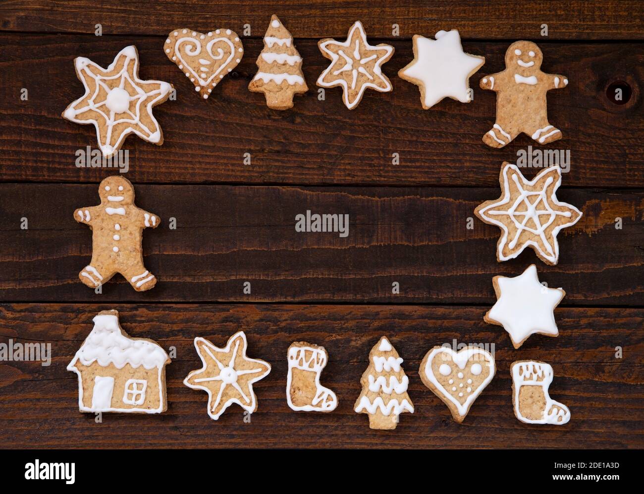 Gingerbread cookies con una decorazione di Natale Foto Stock