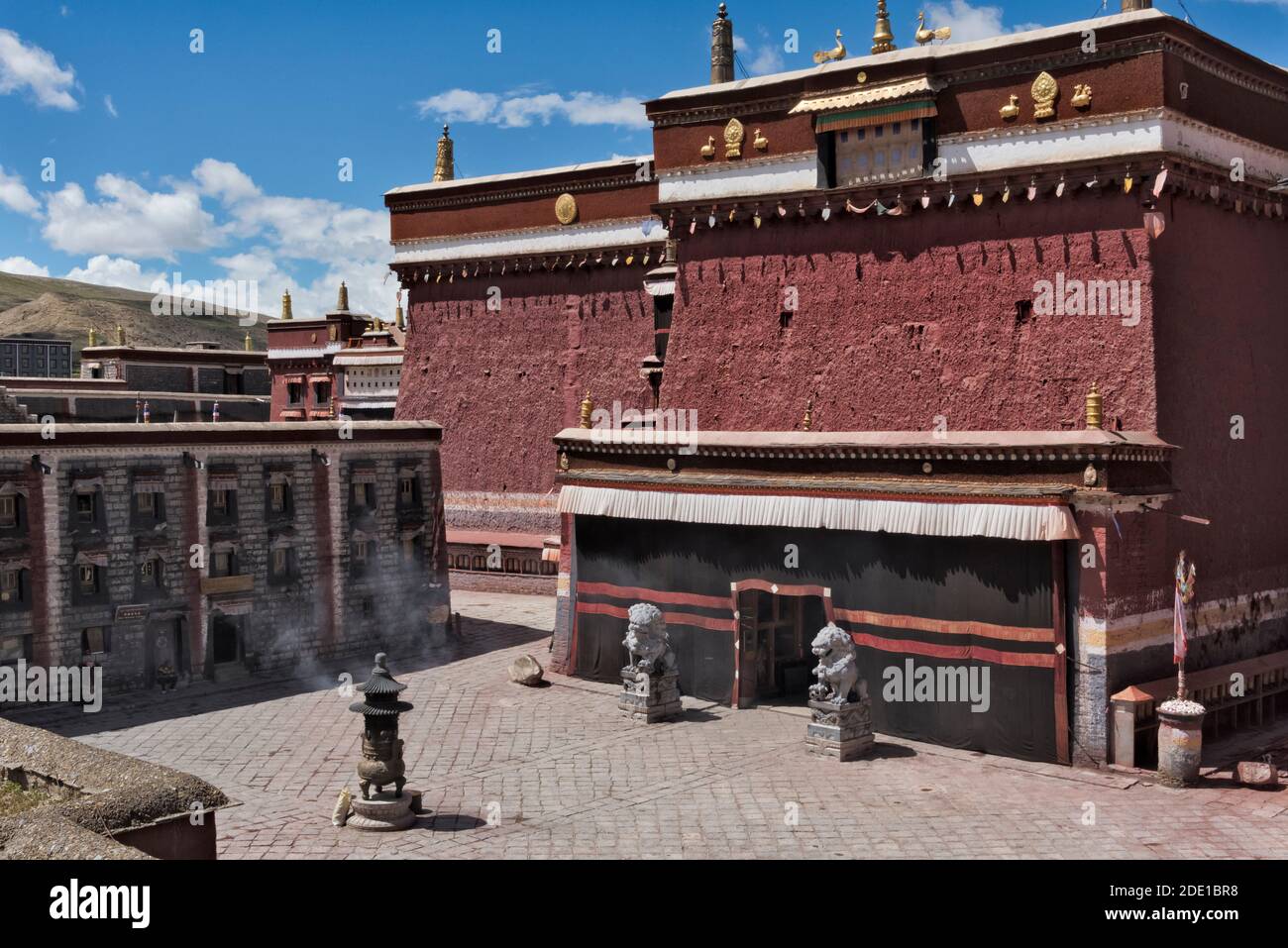 Monastero Sakya, Prefettura di Shigatse, nel Tibet, Cina Foto Stock