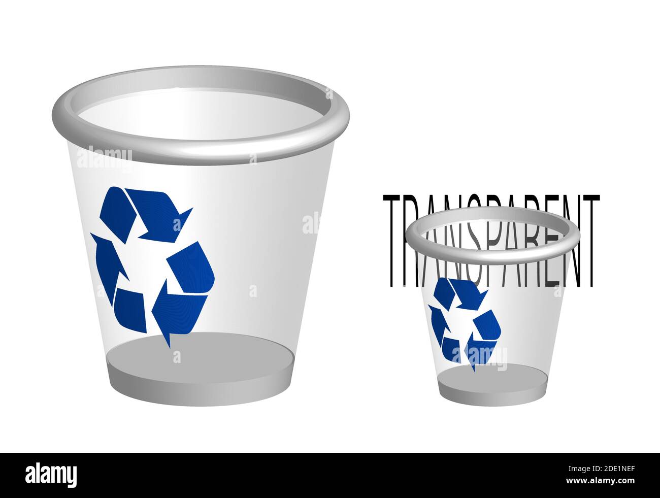 Icona del cestino trasparente con un simbolo di riciclaggio. Attenzione  all'ambiente. Vettore isolato su sfondo bianco Immagine e Vettoriale - Alamy