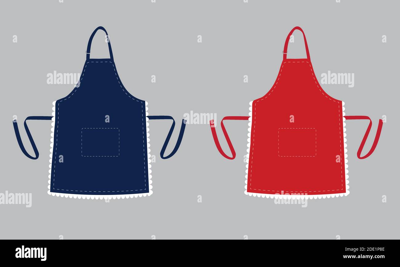 Due grembiuli da cucina, blu e rosso Illustrazione Vettoriale