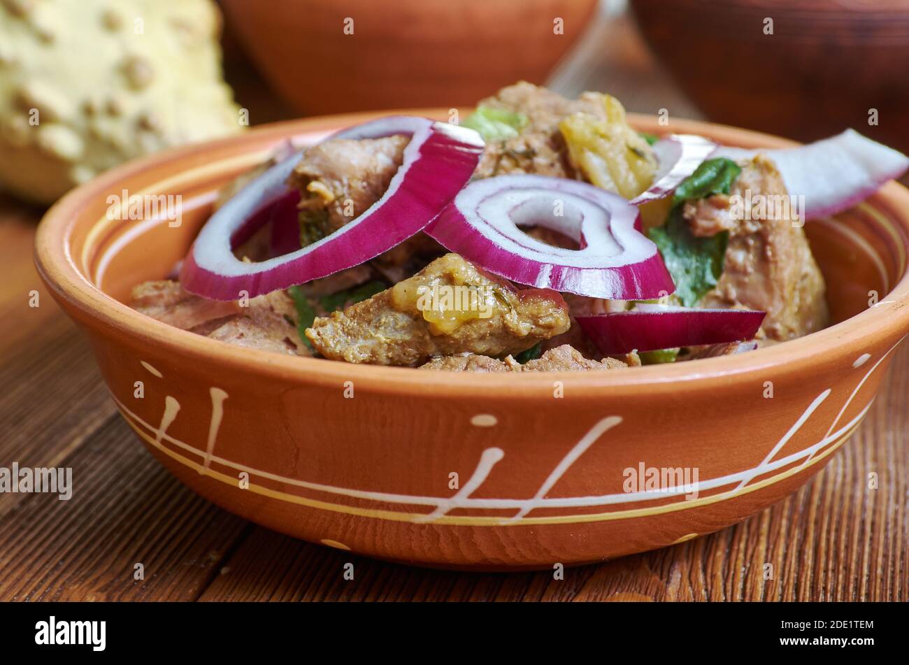 Nkwobi - il gustoso contorno nigeriano proviene dalla tribù Igbo, situata nella parte sud-orientale della Nigeria Foto Stock