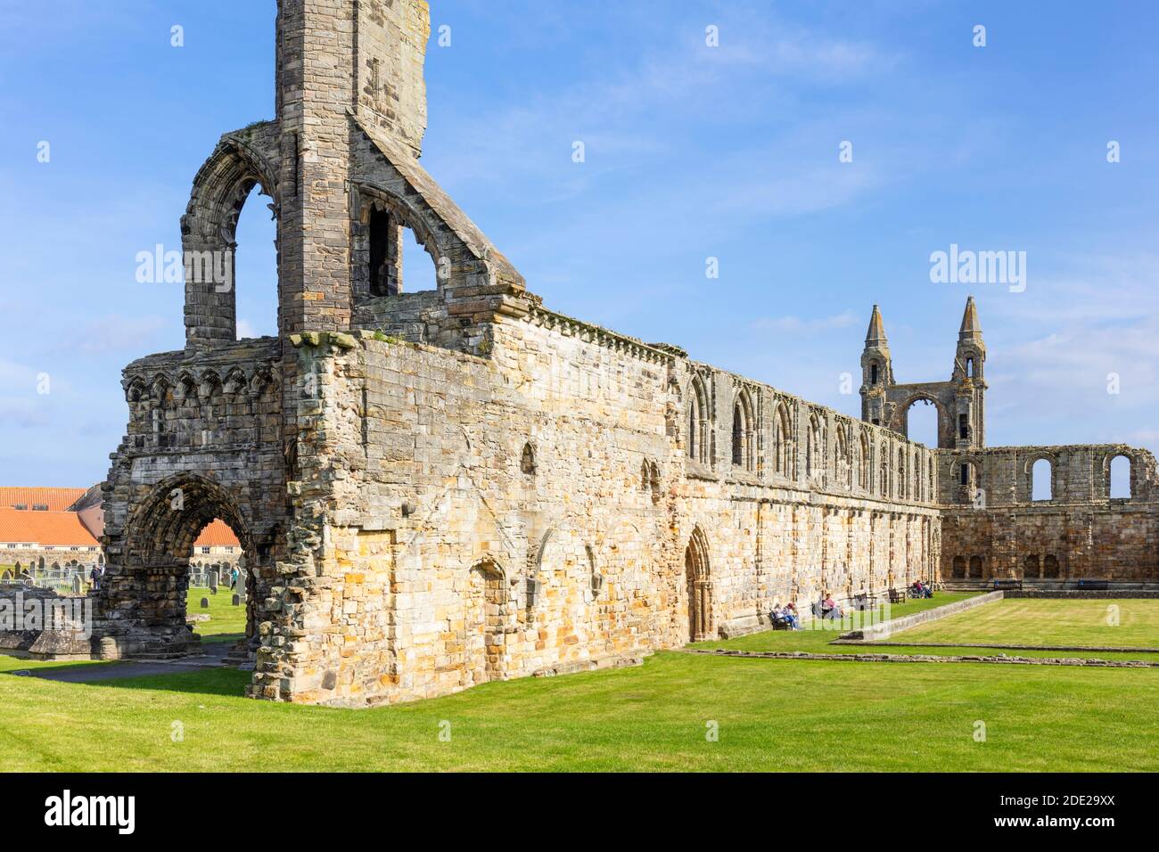 St Andrews Scotland rovine della Cattedrale di St Andrews St Rule's Tower Royal Burgh of St Andrews Fife Scotland UK GB Europe Foto Stock