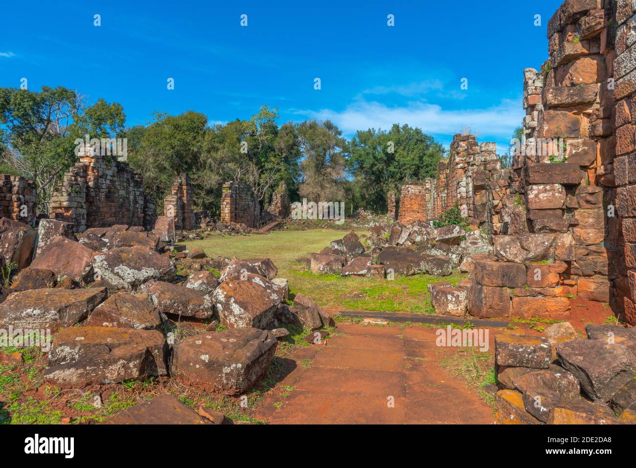 Rovine della Missione Gesuita Santa Ana, Patrimonio Mondiale dell'UNESCO, Provincia Misiones, Argentina, America Latina Foto Stock