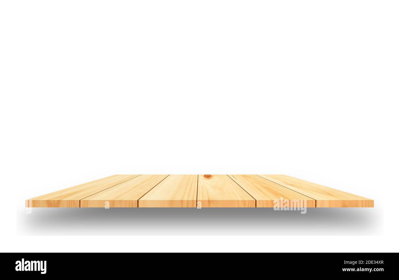 Pavimenti in legno isolati su sfondo bianco Foto Stock