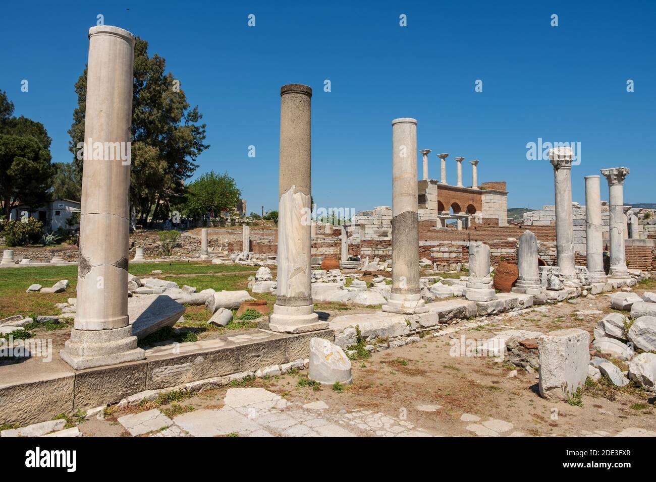 Rovine di San Giovanni la basilica nella città di Selcuk vicino alle famose rovine di Efeso in Turchia. Si è detto che l evangelista Giovanni era furono sepolti qui Foto Stock