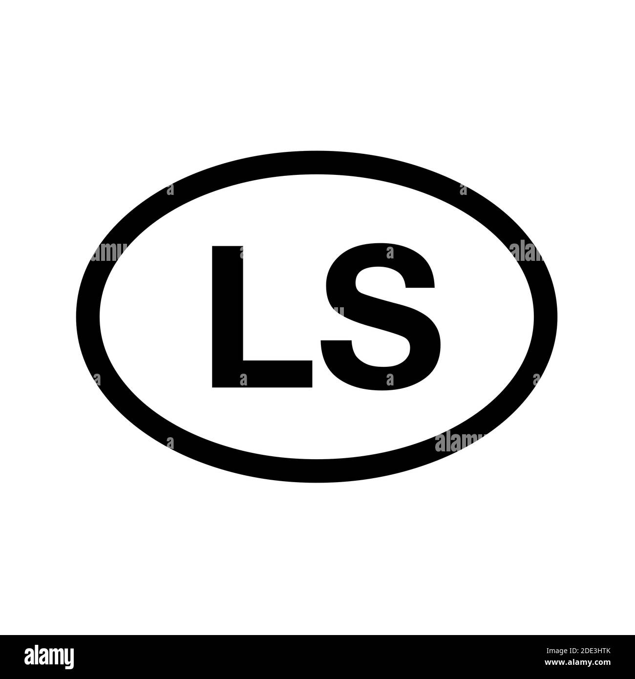 Prefisso del paese immatricolazione del veicolo Lesotho Foto Stock