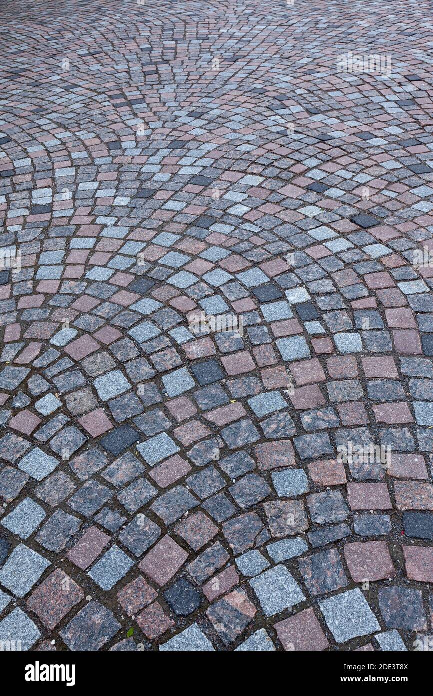 Primo piano di Brick Paving Stone Sidewalk, Ottawa, Ontario, Canada Foto Stock