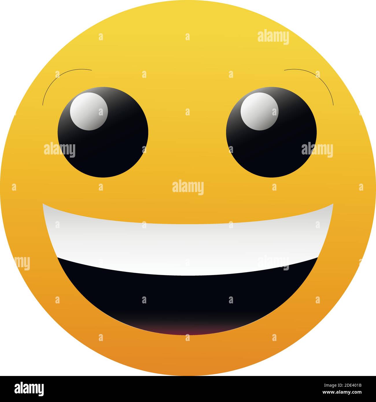 Emoticon sorridente con occhi felici e bocca ridente Illustrazione Vettoriale