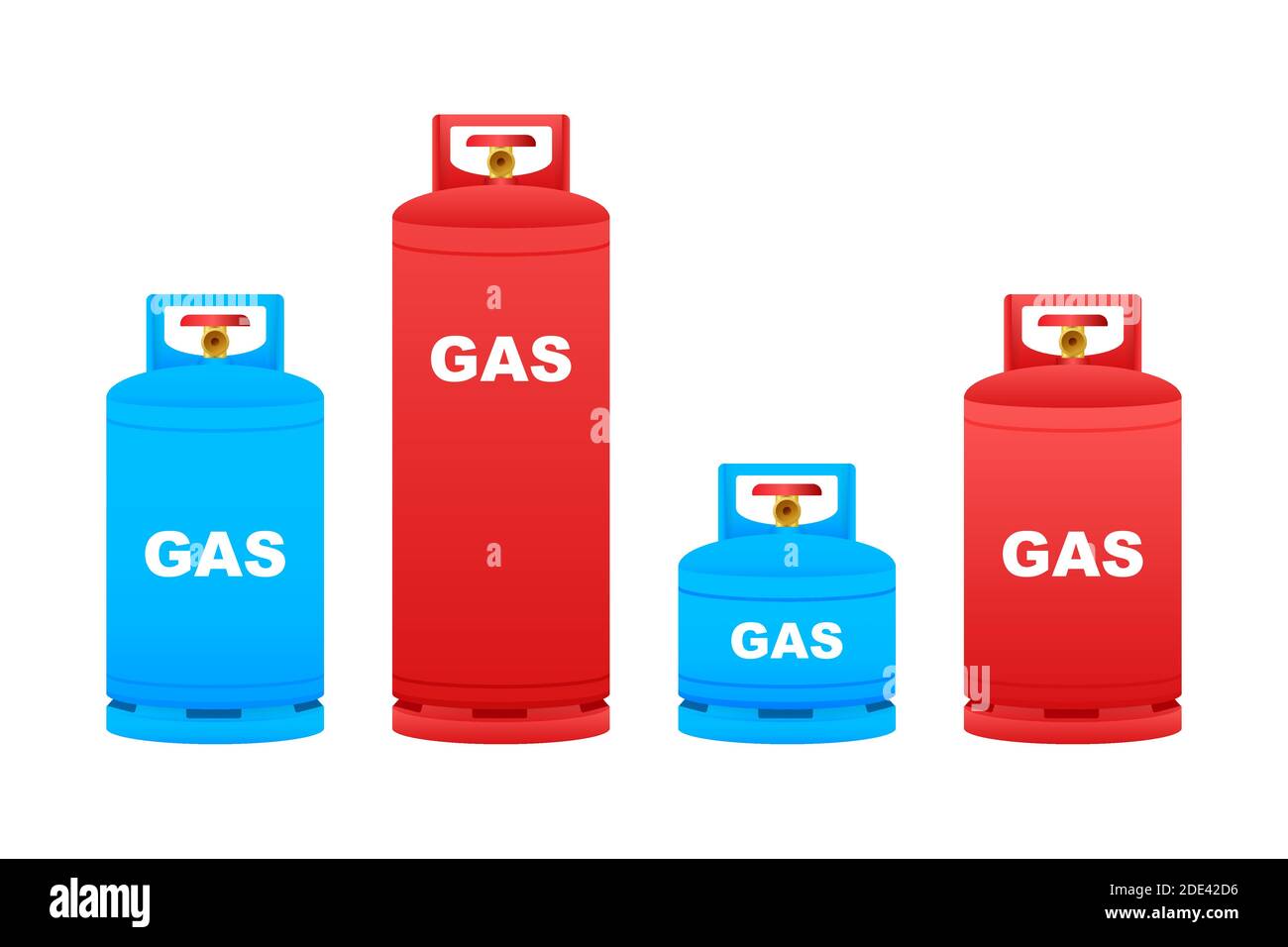 Serbatoio vettore della bombola di gas. Contenitore icona bombola di propano GPL. Gas ossigeno. Illustrazione di stock vettoriale Illustrazione Vettoriale