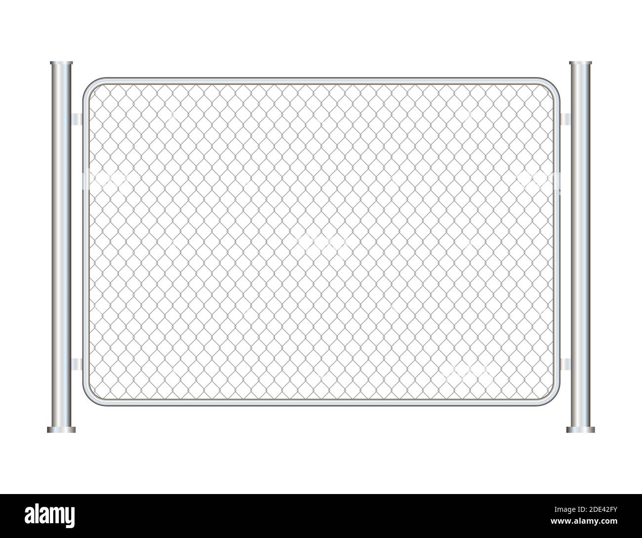 Maglia della catena metallica per recinzione. Barriera carceraria, proprietà protetta. Illustrazione di stock vettoriale. Illustrazione Vettoriale