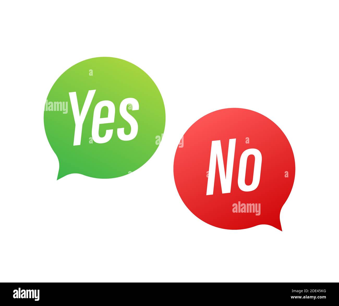 Sì No testo di parola sulla forma di conversazione. Illustrazione di scorta del vettore sì no nella bolla del parlato su sfondo bianco. Illustrazione di stock vettoriale. Illustrazione Vettoriale