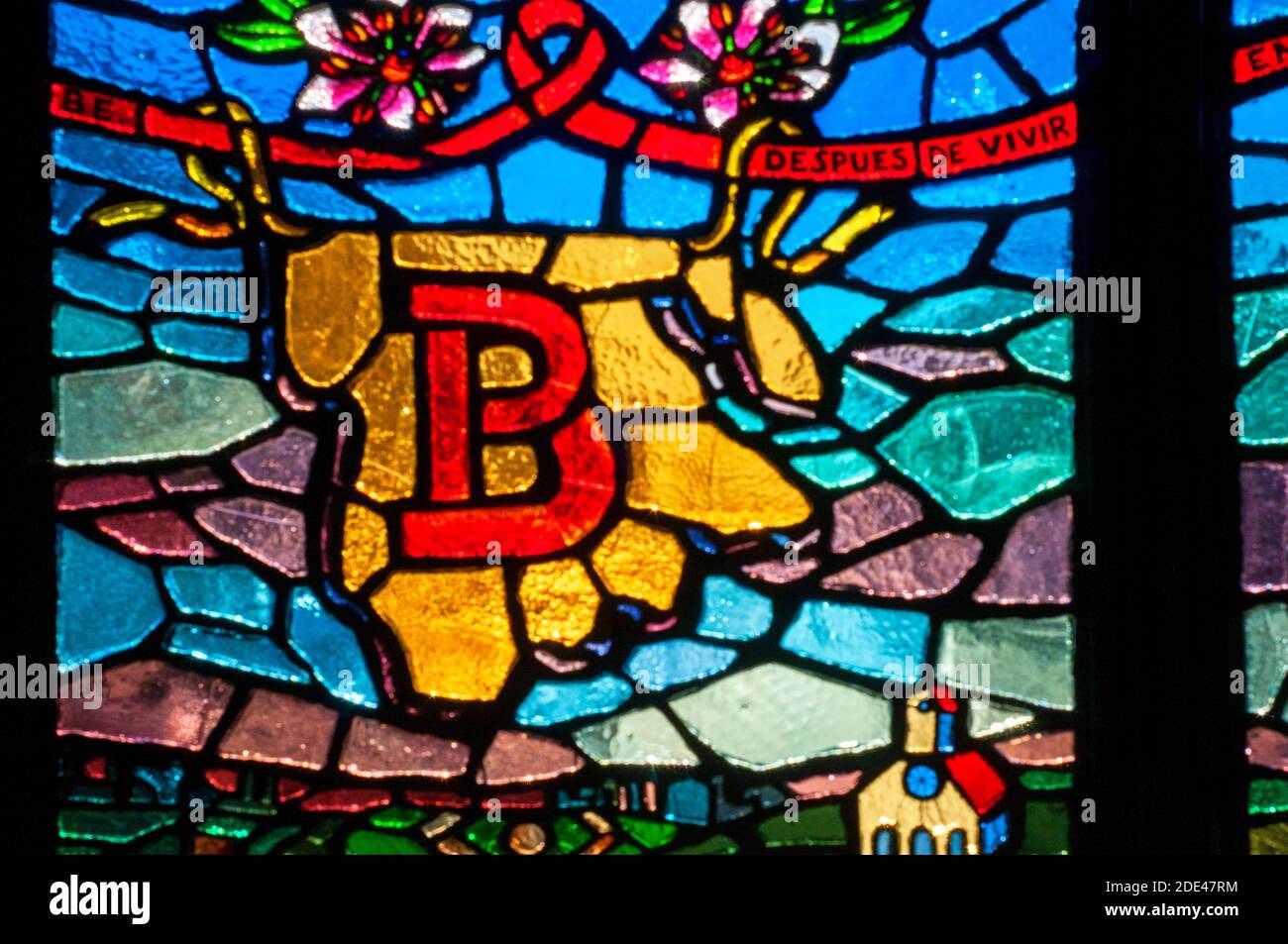 Una vetrata in una delle stazioni della metropolitana di Bronx, New York, USA. New York City, Bronx, metropolitana, stazione, 161 Street - Yankee Stad Foto Stock