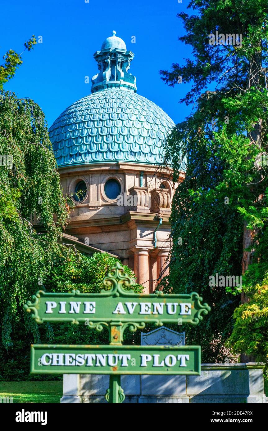 Cimitero di Woodlawn. Webster Avenue angolo est 233rd Street. Bronx, Woodlawn, New York, Stati Uniti. Dove finirono come nomi famosi come Miles Davis o Du Foto Stock