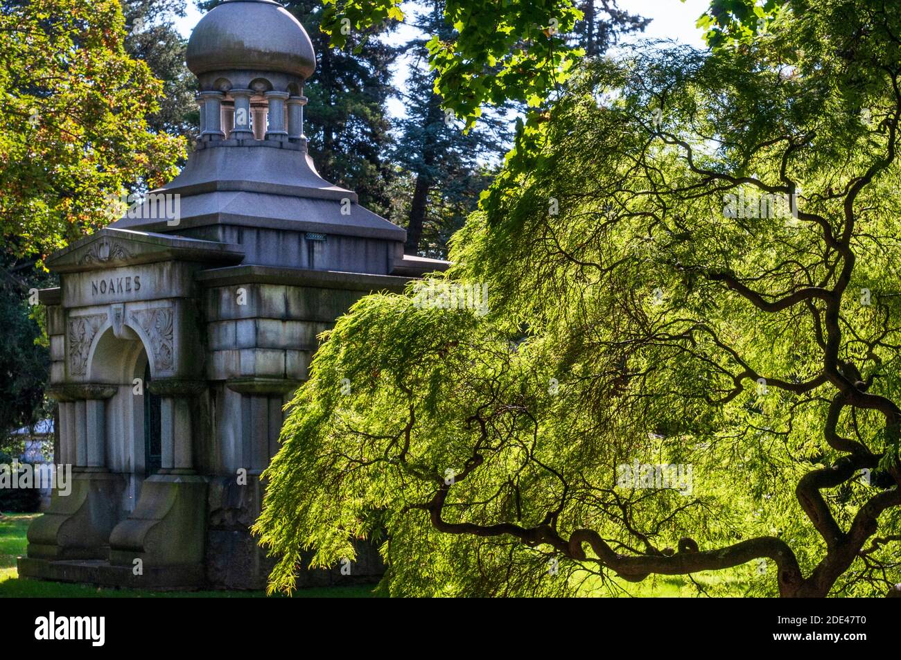 Cimitero di Woodlawn. Webster Avenue angolo est 233rd Street. Bronx, Woodlawn, New York, Stati Uniti. Dove finirono come nomi famosi come Miles Davis o Du Foto Stock