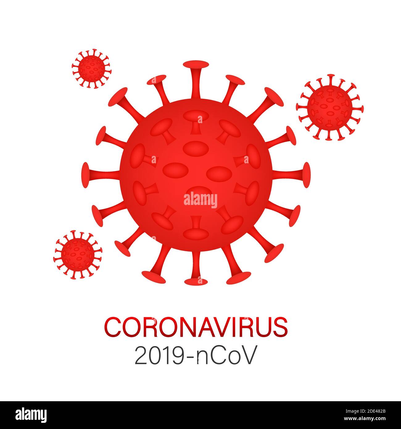 Segno di attenzione coronavirus. Pericolo di coronavirus e rischio di salute pubblica malattia e epidemia di influenza. Illustrazione di stock vettoriale. Illustrazione Vettoriale