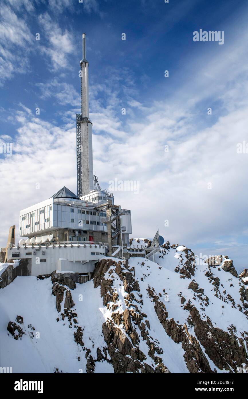 L'Osservatorio del Pic du Midi de Bigorre, Hautes Pirenei, Midi Pirenei, Francia Foto Stock