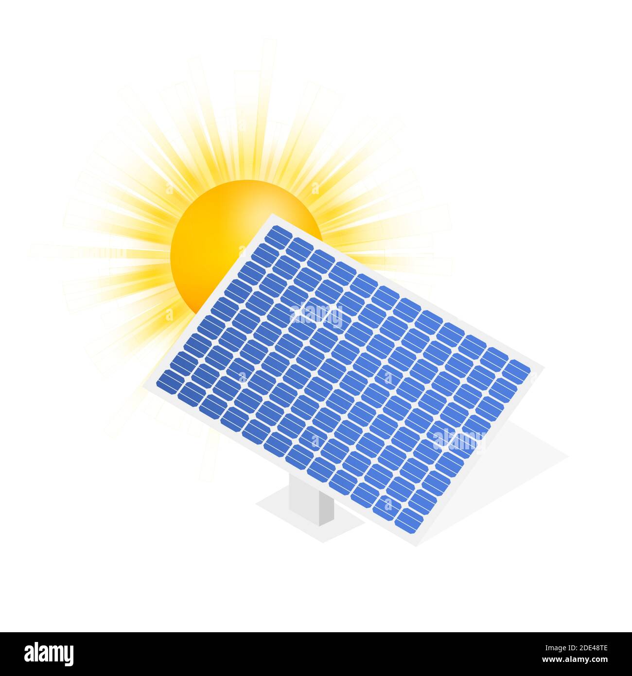 Pannello solare estremamente dettagliato. Energia ecologica alternativa moderna. Illustrazione di stock vettoriale. Illustrazione Vettoriale