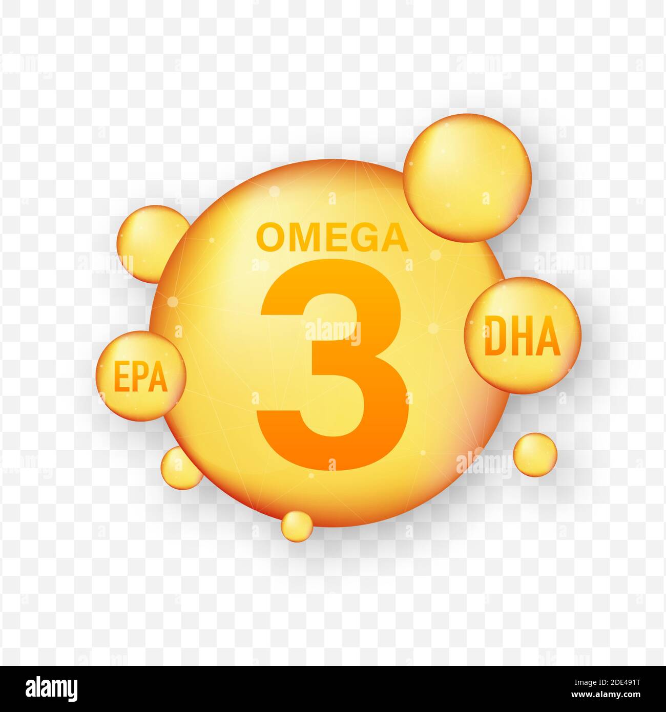 Acido grasso Omega, EPA, DHA. Omega tre, pesce naturale, olio di piante.  Illustrazione di stock vettoriale Immagine e Vettoriale - Alamy