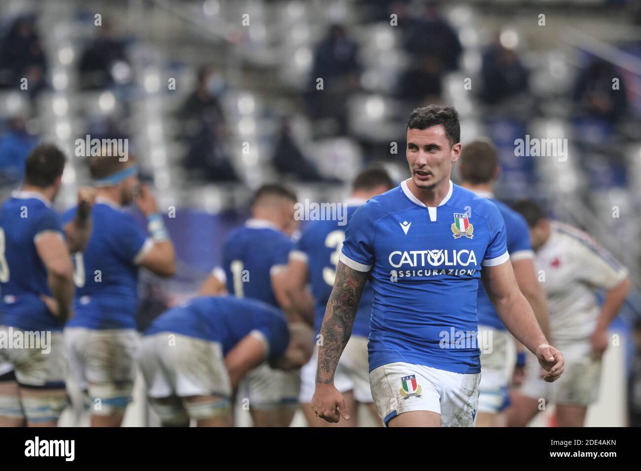 Saint Denis, Seine Saint Denis, Francia. 28 Nov 2020. La Prop of Italy Team GIOSUE ZILOCCHI in azione durante la Coppa d'autunno Nazioni 2020 Day 3 Pool B tra Francia e Italia allo Stade de France - St Denis - Francia. La Francia ha vinto 36-5 crediti: Pierre Stevenin/ZUMA Wire/Alamy Live News Foto Stock