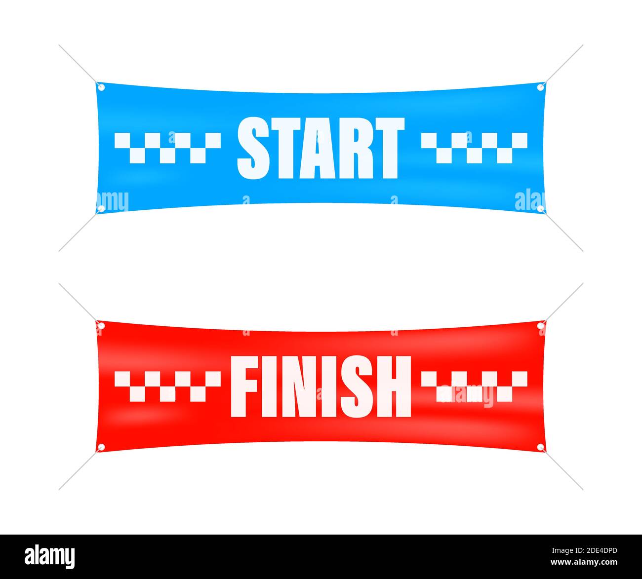 Inizio fine. Banner del vincitore. Illustrazione vettoriale cartoon a linea piatta. Illustrazione Vettoriale