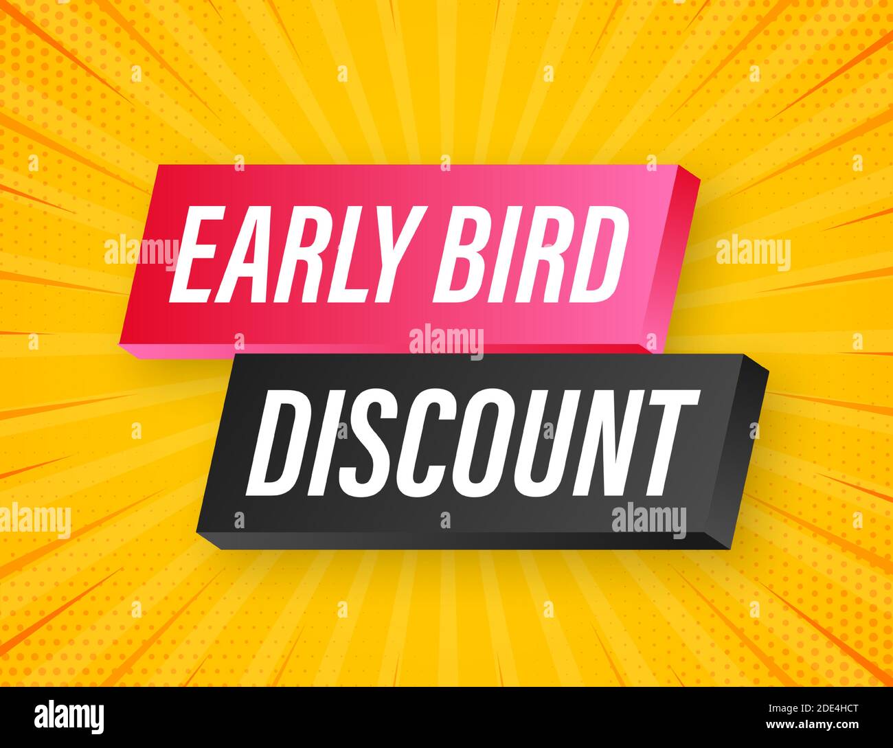 Sconto speciale Early Bird. Segno del prezzo dell'offerta di sconto. Modello di promozione moderno. Etichetta di vendita. Illustrazione di stock vettoriale. Illustrazione Vettoriale