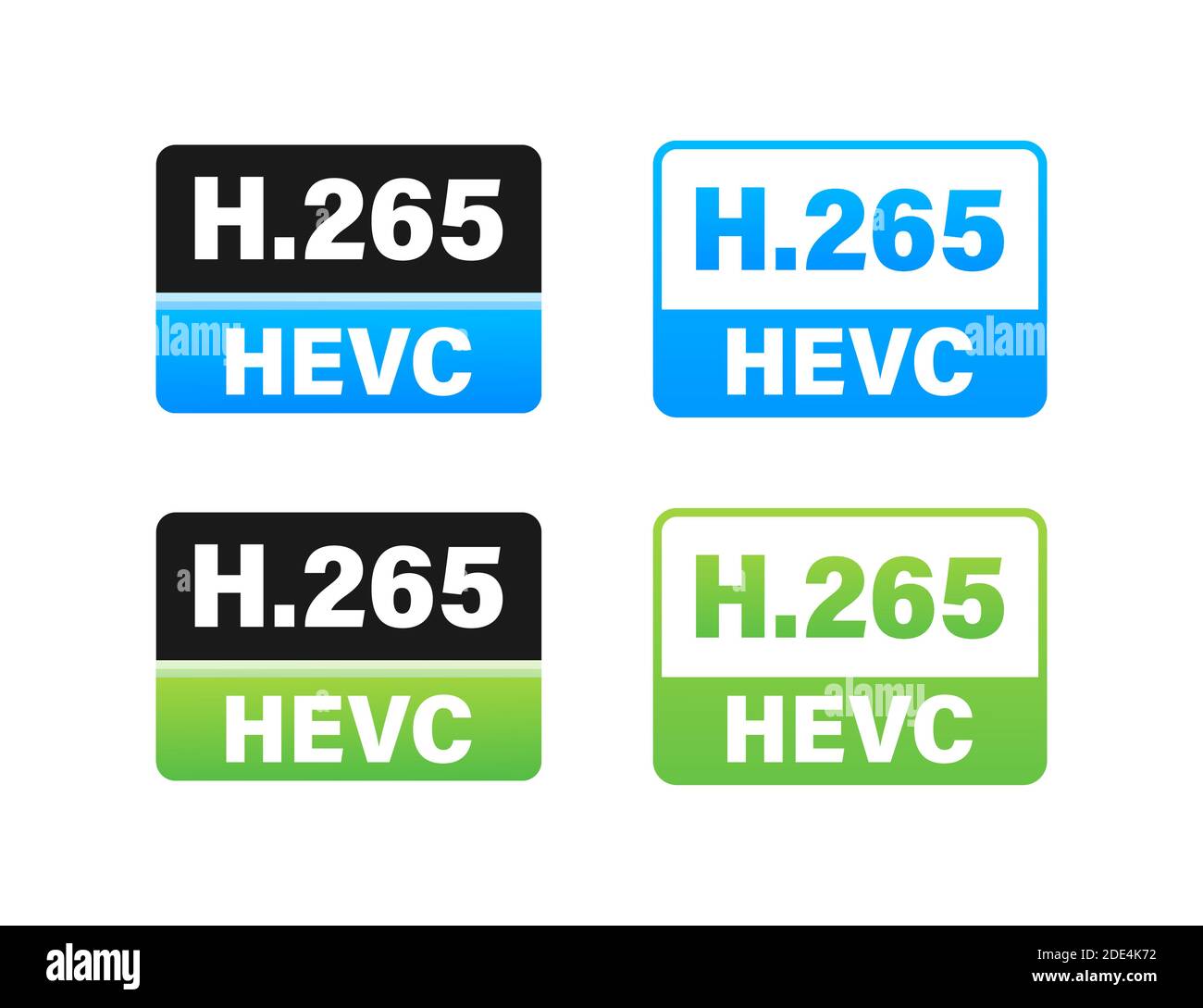 Standard di compressione video H.265. Codifica video ad alta efficienza HEVC. Illustrazione di stock vettoriale. Illustrazione Vettoriale