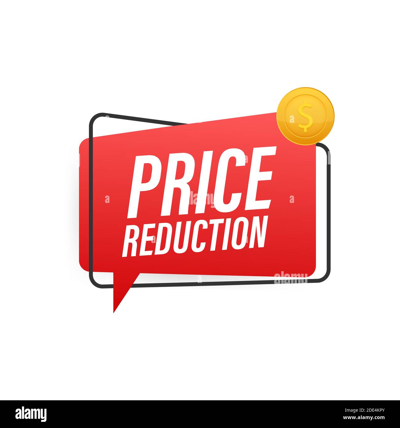 Design del modello di banner con riduzione dei prezzi. Offerta speciale di vendita. Illustrazione di stock vettoriale. Illustrazione Vettoriale