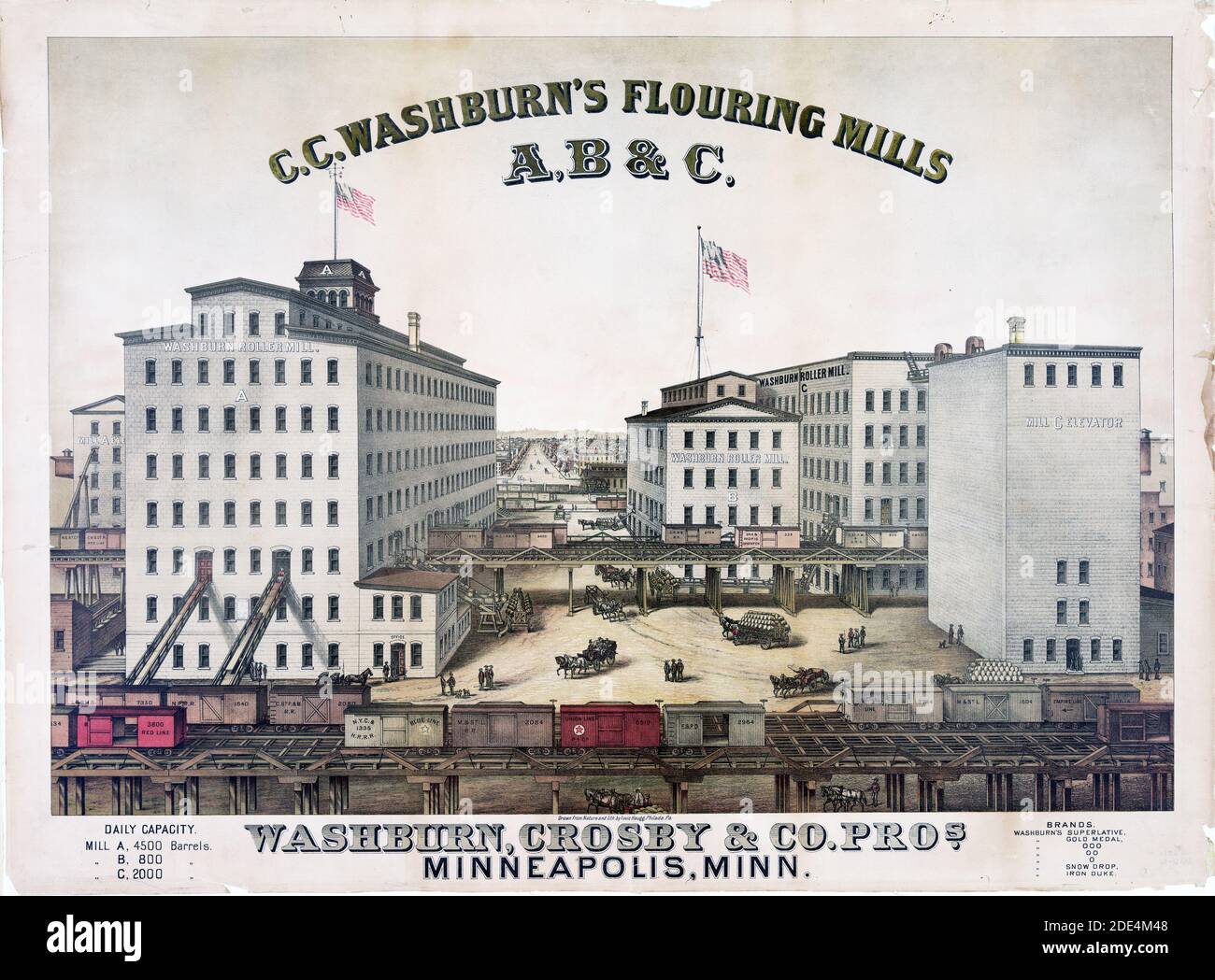 C.C. Washburn's flouring mills stampare Foto Stock