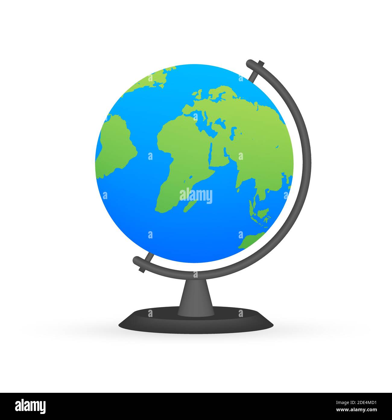 Globi di terra isolati su sfondo bianco. Icona pianeta piano Terra. Illustrazione di stock vettoriale. Illustrazione Vettoriale