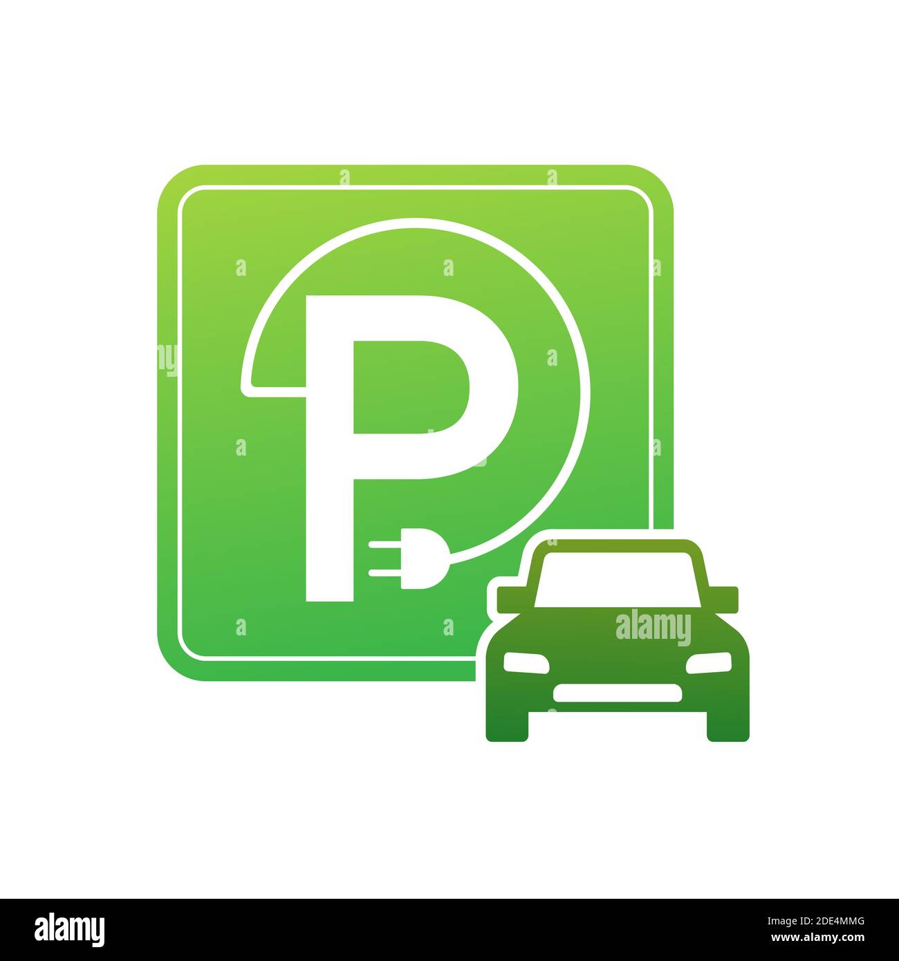 EV stazione di carica banner. Vettore illustrazione stock. Illustrazione Vettoriale