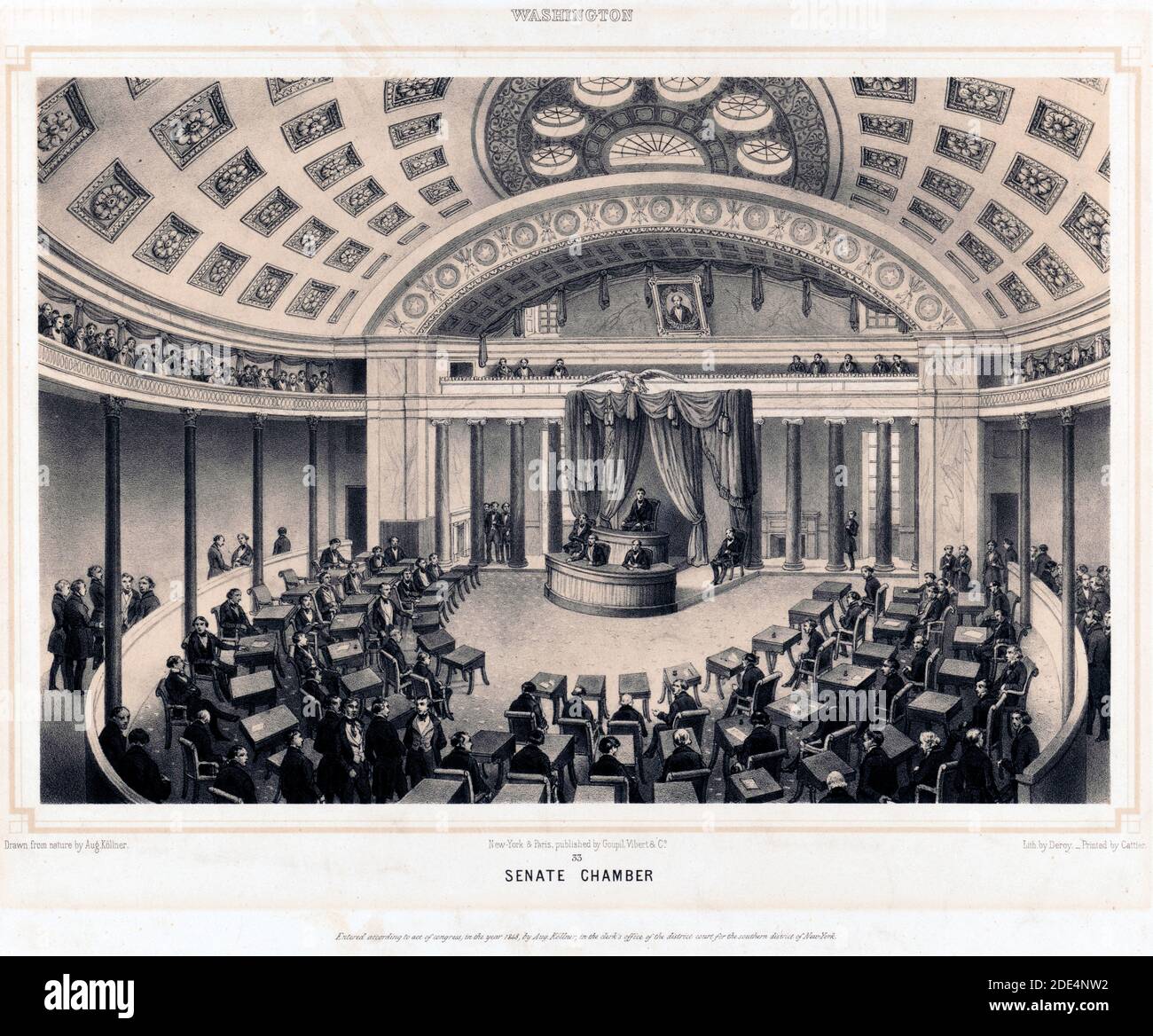 Senato degli Stati Uniti di camera ca. 1850 Foto Stock