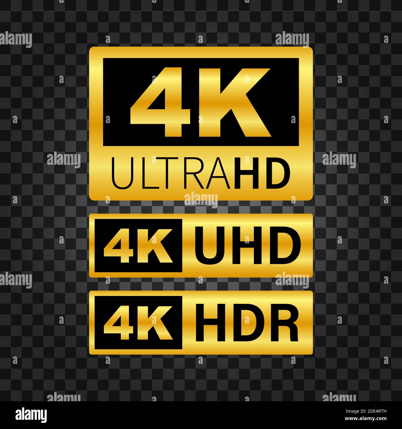 Etichetta Ultra HD 4K. Alta tecnologia. Display televisivo a LED. Illustrazione vettoriale. Illustrazione Vettoriale