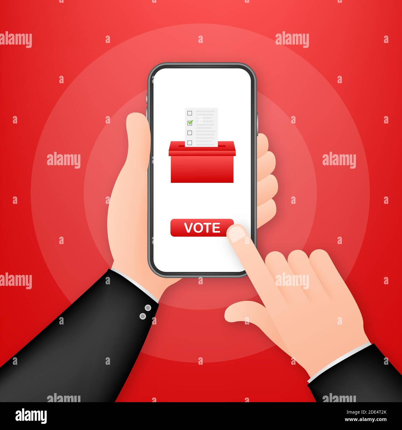 Sistema di voto online, e-voting, election internet. Illustrazione vettoriale Illustrazione Vettoriale