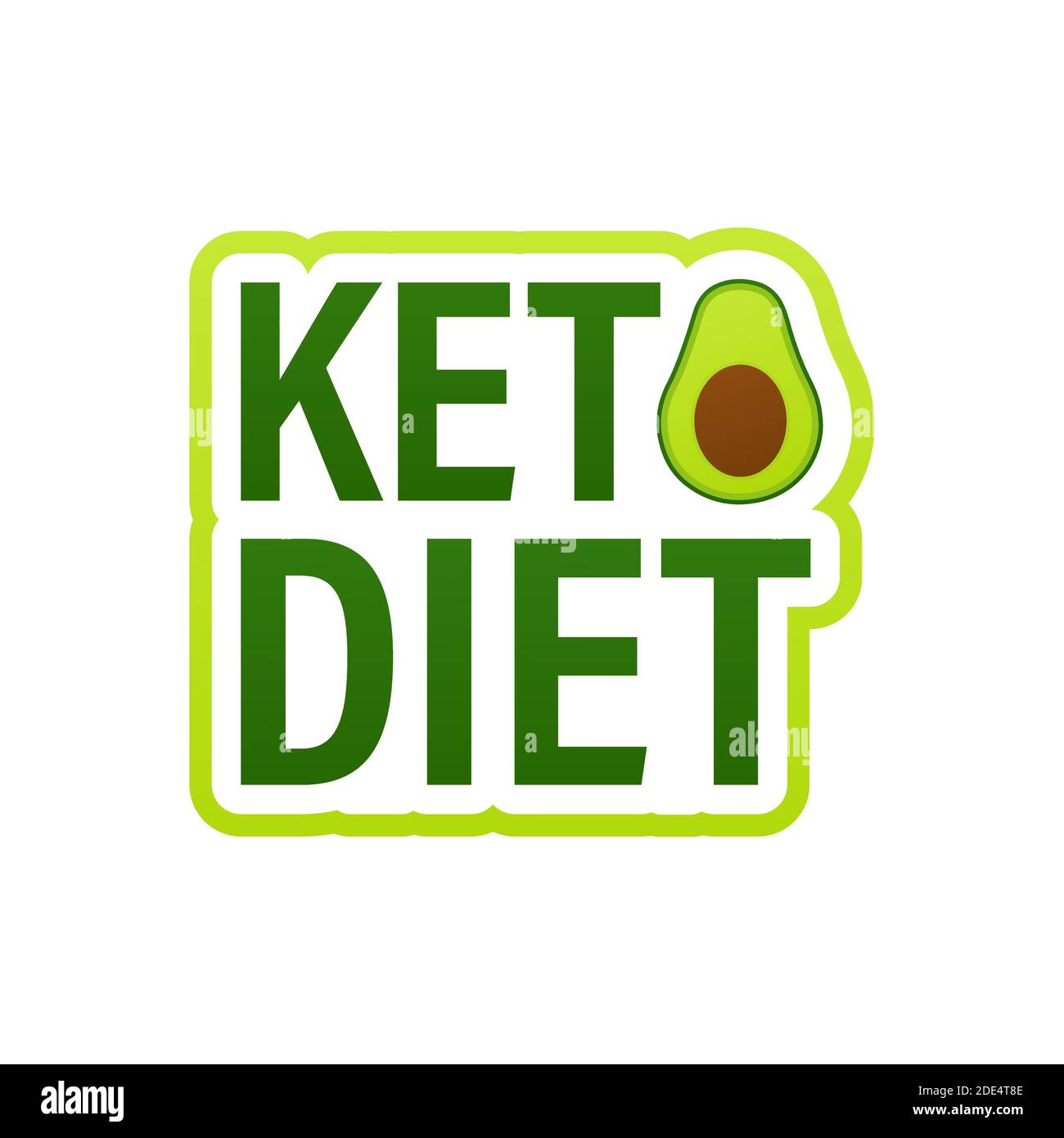 Dieta Ketogenic segno del logo. Dieta cheto. Illustrazione Vettoriale. Illustrazione Vettoriale